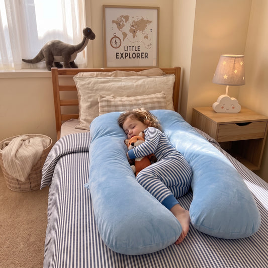 Kids U-Shaped Support Pillow – Soft Sleep Pillow for Independent Sleep