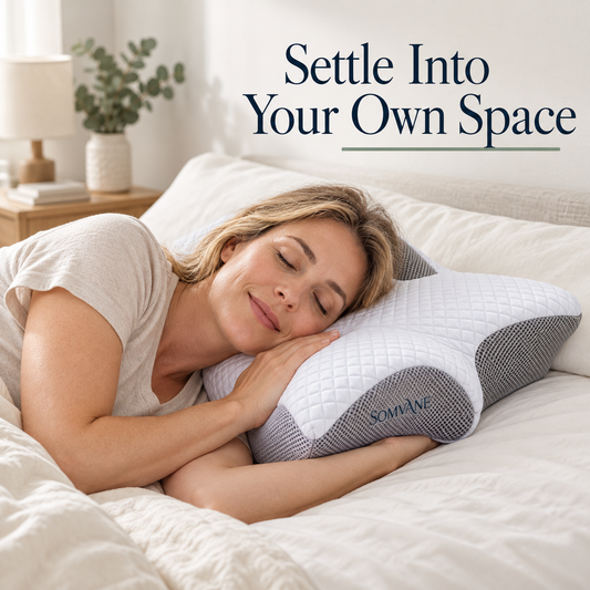 Somvane butterfly memory foam pillow in grey — opening