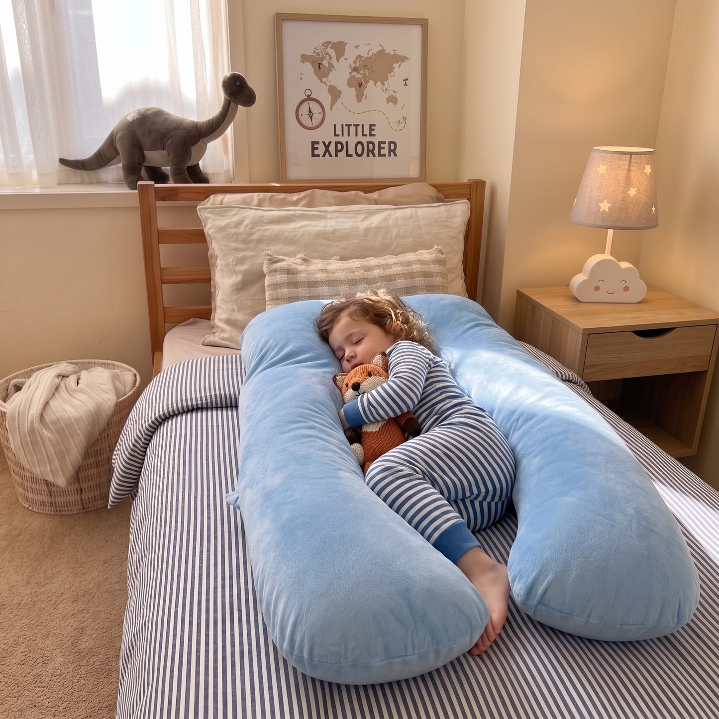 Kids U-Shaped Support Pillow – Soft Sleep Pillow for Independent Sleep