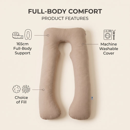 Somvane Extra Long U-Shaped Body Pillow