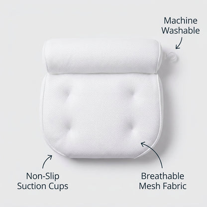 Bath Pillow – Soft Neck & Back Comfort Cushion with Suction Cups