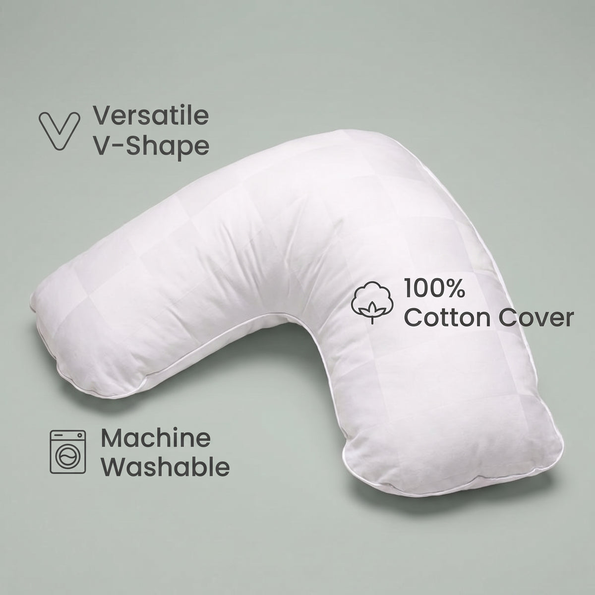 Somvane V-Shaped Body Pillow – Versatile Comfort for Lounging & Reading