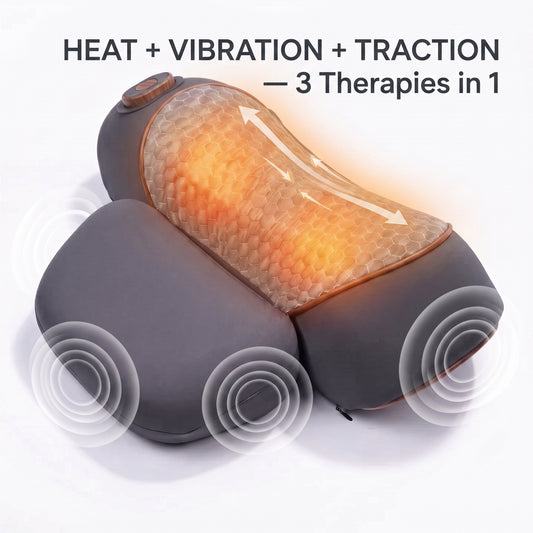 Somvane 3-in-1 Neck Therapy Pillow – Heat, Vibration & Traction Relief