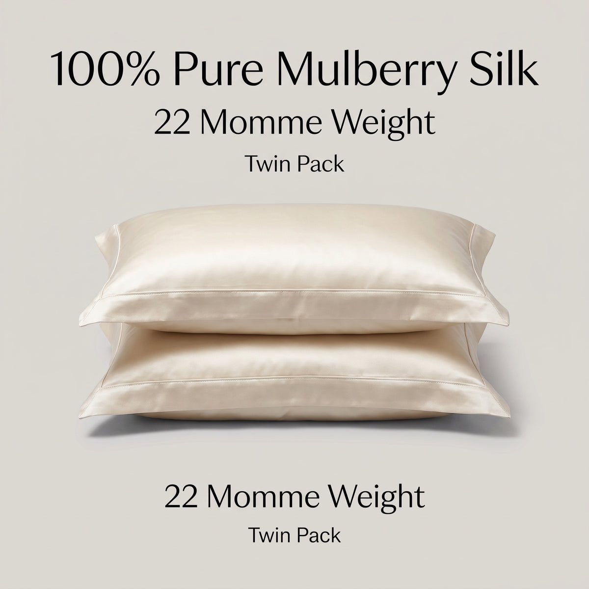 Mulberry Silk Pillowcase Twin Pack – 100% Pure 22 Momme Silk