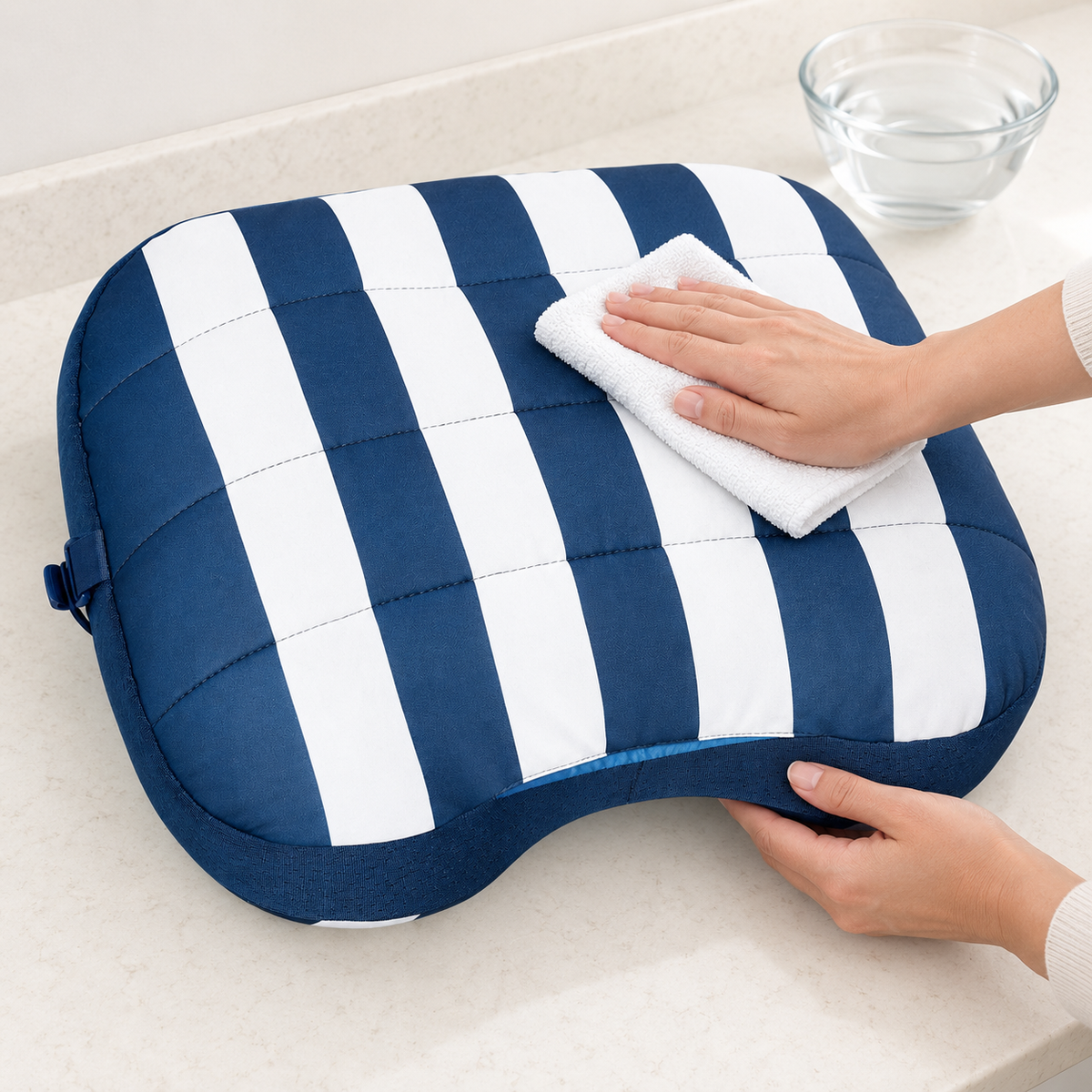 Gentle hand cleaning with a soft cloth
