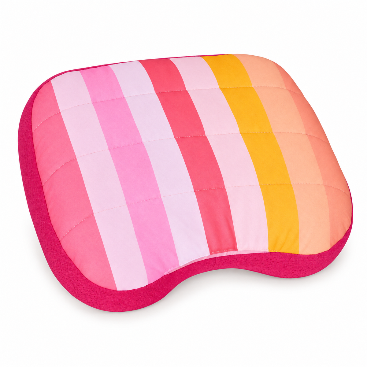 Pink Sunset Stripe inflatable beach travel pillow