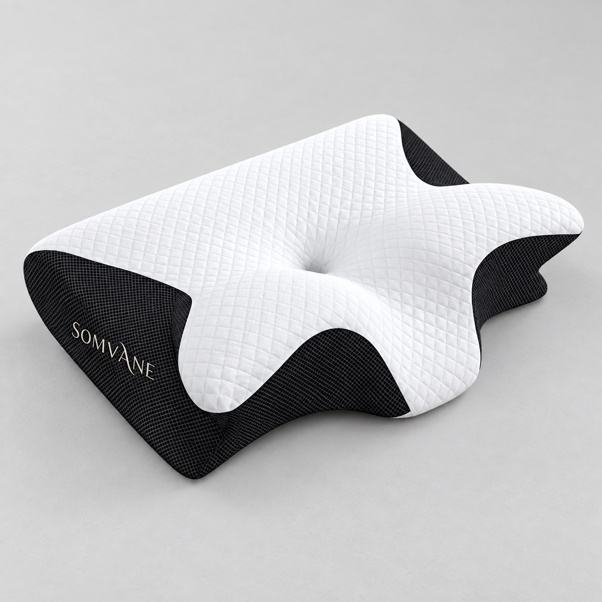 Somvane butterfly memory foam pillow in black — clean hero