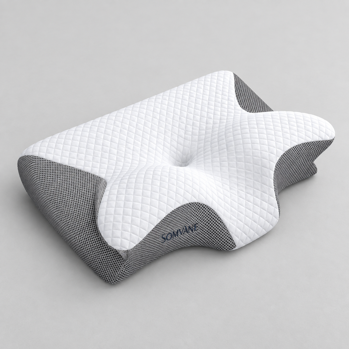 Somvane butterfly memory foam pillow in grey — clean hero