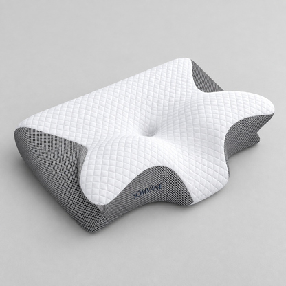 Somvane butterfly memory foam pillow in grey — clean hero