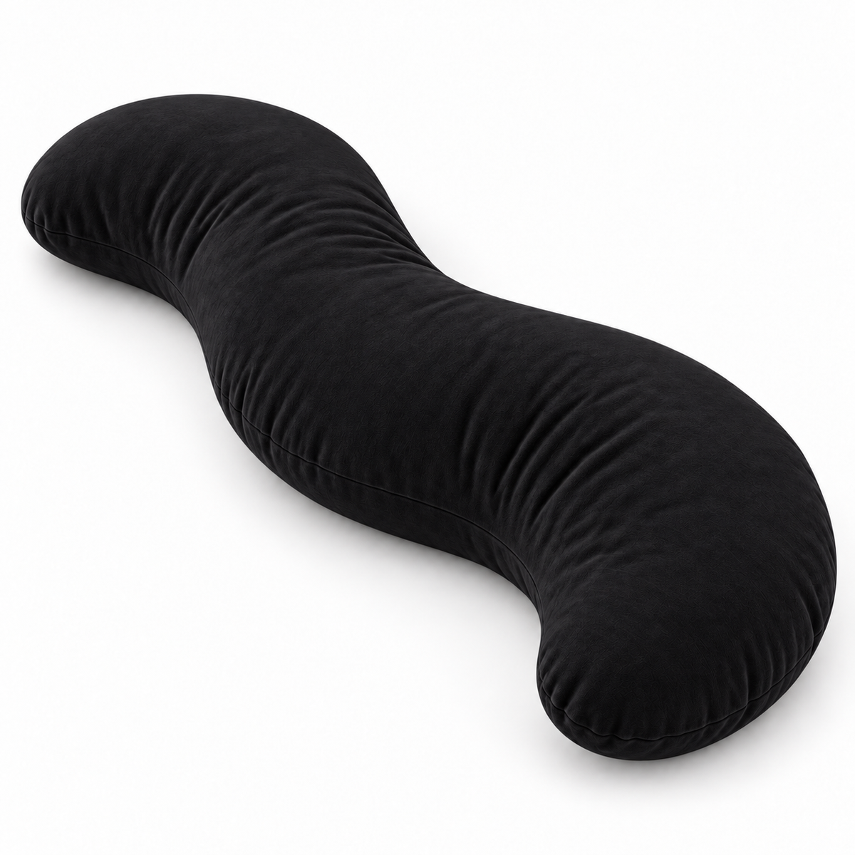 black curved body pillow with cotton cover