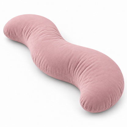 pink curved body pillow with cotton cover